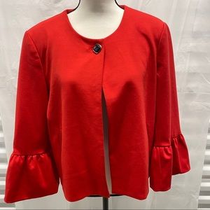 Jules & Leopold Red Crop Jacket Bell Sleeve L